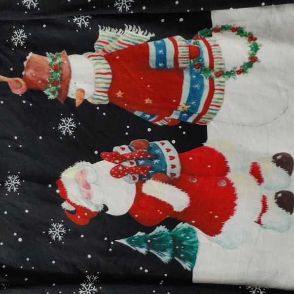 US 12 Santa Snowman Christmas Off the Shoulder Long Sleeve Sweatshirt Style Top - Picture 2 of 4